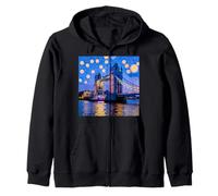 Mosaïque étoilée de Tower Bridge, art emblématique de Londres Sweat à Capuche