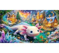 Mosaïque-Femme-dans-Scène-Village Puzzle 1000 Pièces pour Adultes - en Carton Recyclé - Décoration 38x52cm/1000pcs