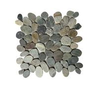 Mosaïque galet scié en marbre rivière - Revêtement de sol carrelage vendu par filet de 30 x 30 x 0,8 cm - C-Négoce