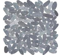 Mosaïque galets coupés gris noir galets de rivière tapis en pierre mosaïque mosaïque mosaïque mur de douche receveur de douche 1 tapis