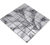 Mosaïque Gris Jungeloptik Mosaïque Brillant Quadrat Mur Cuisine Bain WB88-Pic03