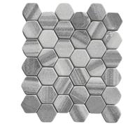 Mosaïque Hexagonale en Marbre Vieilli Marmara, Élégance Naturelle