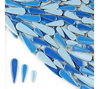 Mosaique Loisir Creatif Carreaux de céramique en forme de gouttelettes d'eau, 100g/3.5oz, mosaïque en porcelaine for bricolage, forme de gouttes de pluie, mélange de 3 tailles, multicolores en option(
