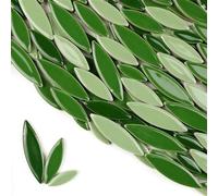 Mosaique Loisir Creatif Carreaux de mosaïque en céramique à pétales 200 g/7 oz Carreaux de feuille de porcelaine à faire soi-même Pierres de mosaïque en feuilles de saule Mélange de 3 tailles 4 mm/0,1