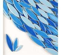 Mosaique Loisir Creatif Carreaux de mosaïque en céramique à pétales 200 g/7 oz Carreaux de feuille de porcelaine à faire soi-même Pierres de mosaïque en feuilles de saule Mélange de 3 tailles 4 mm/0,1