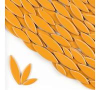 Mosaique Loisir Creatif Carreaux de mosaïque en céramique de feuilles de saule, 100g/3.5oz, carreaux en forme de feuille de porcelaine, 3 tailles mélangées, carreaux lancéolés de 4mm/0,15 pouces d'épa
