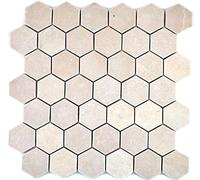Marbre Mosaïque Carreau de pierre naturelle beige crème vanille Hexagone Carreau mural salle de bain - MOS42-1212