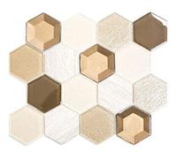 Mosaïque - MOSANI - MOS11E-77 - Pâte de Verre - Beige - Hexagonale - Brillante