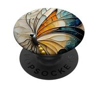 Mosaïque Papillon Orange Bleu PopSockets PopGrip Adhésif