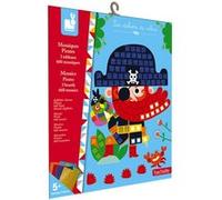 Janod - Coffret Mosaïques en Mousse Pirates - Les Ateliers du Calme - Kit Loisir Créatif Enfant - Apprentissage Motricité fine et Concentration - Dès 5 ans, J07897