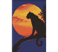 Mosaïque sans cadre en forme de diamant - Panther grace 20x30