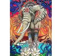 Mosaïque Strass Carrée Autocollants Diamant Faits À La Main Avec Animaux Tigre Éléphant Pour Salon Chambre À Coucher Loisir Créatif Débutant, Idée Cadeau Original Pour Noël