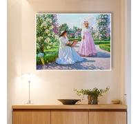 Mosaïque Strass Carrée Mur De Fond De Salon Chambre À Coucher Paysage Rural Figure Peinture Diamant Complète Faite À La Ma Loisir Créatif Débutant, Idée Cadeau Original Pour Noël