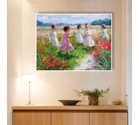 Mosaïque Strass Carrée Mur De Fond De Salon Chambre À Coucher Paysage Rural Figure Peinture Diamant Complète Faite À La Ma Loisir Créatif Débutant, Idée Cadeau Original Pour Noël