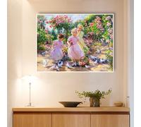 Mosaïque Strass Carrée Mur De Fond De Salon Chambre À Coucher Paysage Rural Figure Peinture Diamant Complète Faite À La Ma Loisir Créatif Débutant, Idée Cadeau Original Pour Noël