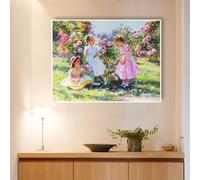 Mosaïque Strass Carrée Mur De Fond De Salon Chambre À Coucher Paysage Rural Figure Peinture Diamant Complète Faite À La Ma Loisir Créatif Débutant, Idée Cadeau Original Pour Noël