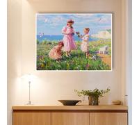 Mosaïque Strass Carrée Mur De Fond De Salon Chambre À Coucher Paysage Rural Figure Peinture Diamant Complète Faite À La Ma Loisir Créatif Débutant, Idée Cadeau Original Pour Noël