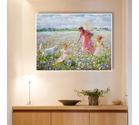 Mosaïque Strass Carrée Mur De Fond De Salon Chambre À Coucher Paysage Rural Figure Peinture Diamant Complète Faite À La Ma Loisir Créatif Débutant, Idée Cadeau Original Pour Noël