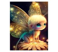 Mosaïque Strass Carrée Peinture À Suspendre Au Point De Croix Représentant Une Fille Elfe Magique De Dessin Animé Ab Faite Loisir Créatif Débutant, Idée Cadeau Original Pour Noël