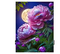 Mosaïque Strass Carrée Peinture À Suspendre Pour Salon Avec Combinaison De Fleurs En Diamant Complet, Peinture Sur Maçonne Loisir Créatif Débutant, Idée Cadeau Original Pour Noël