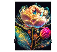 Mosaïque Strass Carrée Peinture À Suspendre Pour Salon Avec Combinaison De Fleurs En Diamant Complet, Peinture Sur Maçonne Loisir Créatif Débutant, Idée Cadeau Original Pour Noël