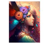Mosaïque Strass Carrée Peinture De Fille De Dessin Animé Peinture Au Diamant Faite À La Main Ab Diamant Salon Loisir Créatif Débutant, Idée Cadeau Original Pour Noël