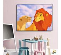 Mosaïque Strass Carrée Peinture De Lion De Dessin Animé En Diamant Carré 3d Faite À La Main Loisir Créatif Débutant, Idée Cadeau Original Pour Noël