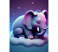 Mosaïque Strass Carrée Peinture De Salon Faite À La Main Avec Un Éléphant Et Un Autocollant En Diamant Loisir Créatif Débutant, Idée Cadeau Original Pour Noël