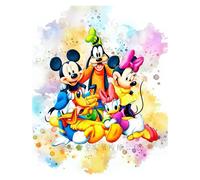 Mosaïque Strass Carrée Personnages De Dessin Animé Donald Duck, Mickey Mouse, Ensemble De Diamants Carrés Et Ronds Complet Loisir Créatif Débutant, Idée Cadeau Original Pour Noël