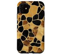 Mosaïque Tortue - Motif Carrelage Abstrait Brun Doré Coque pour iPhone 11