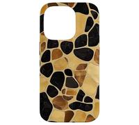 Mosaïque Tortue - Motif Carrelage Abstrait Brun Doré Coque pour iPhone 14 Pro