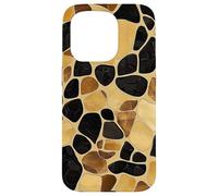 Mosaïque Tortue - Motif Carrelage Abstrait Brun Doré Coque pour iPhone 15 Pro