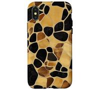 Mosaïque Tortue - Motif Carrelage Abstrait Brun Doré Coque pour iPhone X/XS