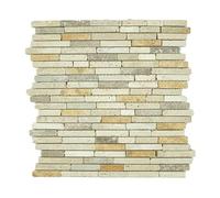 Mosaïque travertin 3 couleurs vieillies, style naturel et rustique