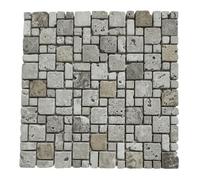 Mosaïque Travertin Antique Petit Mixte, 30,5 x 30,5 x 1 cm, Charme Romain Unique