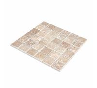 Mosaïque travertin Noce 4,8x4,8 - plaque de 30x30 cm - 1cm épaisseur