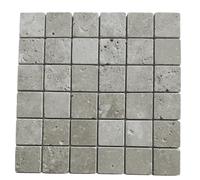 Mosaïque Travertin Vieilli Walnut pour Sols et Murs, 30,5 x 30,5 x 1 cm, Élégance Naturelle