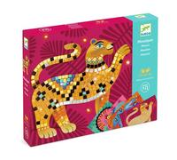 DJECO Kit d'Art Mosaïque La Maison des Oiseaux - 7-12 ans - Loisir Créatif pour Enfants - 4 Cartes Illustrées, Carrés Autocollants, Strass Adhésifs, Instructions - Stimule l'Imagination et l'Agilité
