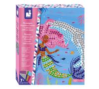 Janod - Coffret Mosaïques Dauphins et Sirènes - Les Ateliers du Calme - Kit Loisir Créatif Enfant - Apprentissage Motricité fine et Concentration - Dès 7 ans, J07961