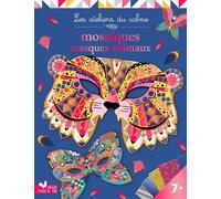 Mosaïques Masques Animaux - Avec 4 Masques À Décorer, 4 Planches 800 Mosaïques Et 4 Élastiques
