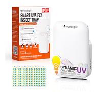 Mosalogic Piège à mouches d'intérieur intelligent pour maison avec détecteur de mouvement, veilleuse 3 modes, silencieux, couverture de 600 m², capture les mouches des fruits, moucherons, mites, 1