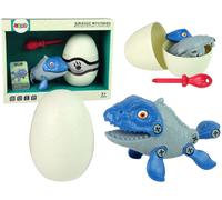 Mosasaur Dinosaur Set with Egg DIY Screwdriver Bleu