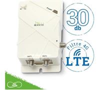 Moscatelli Antenne Omnidirectionnelle Terrestre TNT HD - DVB-T/T2 Dab 12/24/220 V Kit Complet avec Câbles et Puissant Amplificate