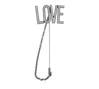 Moschino - Broche avec l'inscription 'Love' - Femme - Accessoires - Gris - Taille: ONE Size