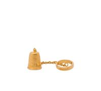 Moschino - Chainmail Flat Band Ring - Femme - Accessoires - Jaune - Taille: M