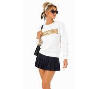 Moschino Couture Milano Sweatshirt Blanc Logo Or Premium Col Rond M
