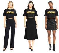 Moschino Couture Milano T-Shirt Court Doré Avec Application 3D Neuf XS