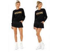 Moschino Couture Sweatshirt Noir Or Logo GOLD Logo, Pull Col Rond, S Neuf