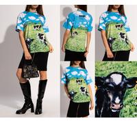 MOSCHINO COUTURE T-Shirt Oversize Imprimé Vache Campagne XS