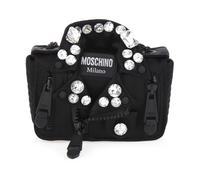 Moschino, Femme, Sacs, Noir, Taille: ONE Size Sac Biker Noir avec Bijoux